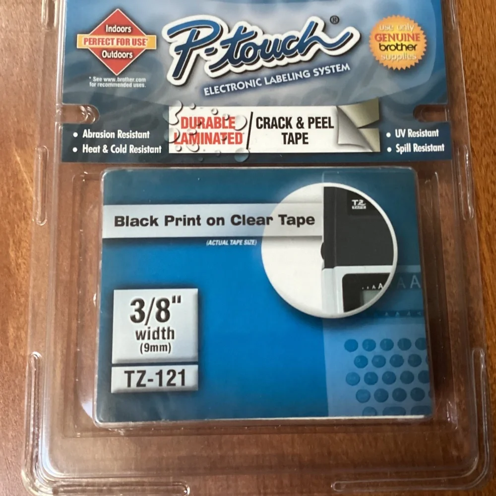 Brother TZ-121 P-touch Electronic Labeling System 3/8” width (9mm)